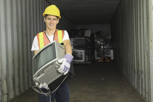 Professional waste clearance team in action